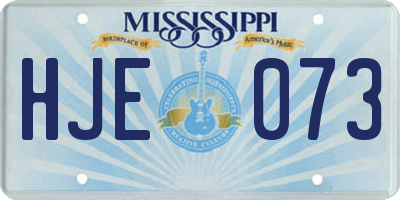 MS license plate HJE073