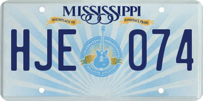 MS license plate HJE074