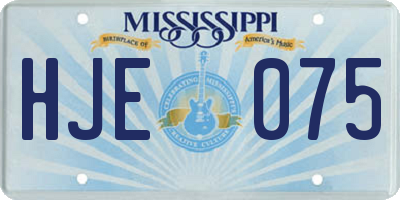 MS license plate HJE075