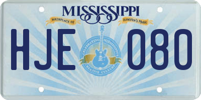MS license plate HJE080