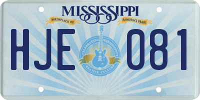 MS license plate HJE081