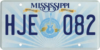 MS license plate HJE082