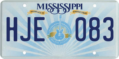 MS license plate HJE083