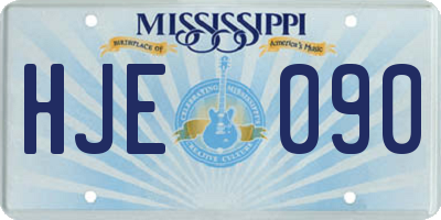 MS license plate HJE090