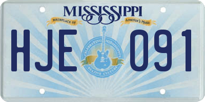 MS license plate HJE091
