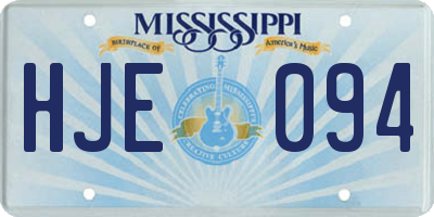 MS license plate HJE094