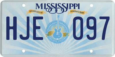 MS license plate HJE097