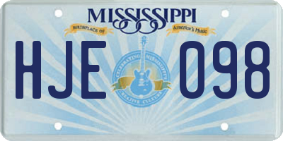 MS license plate HJE098