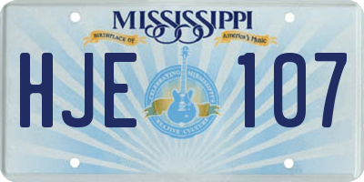 MS license plate HJE107