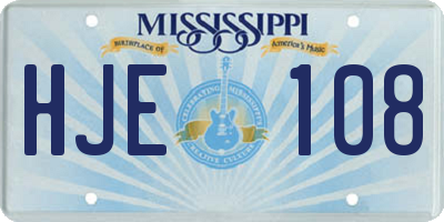 MS license plate HJE108