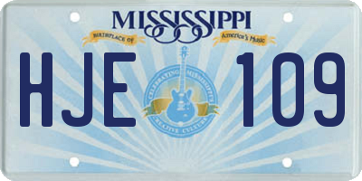 MS license plate HJE109