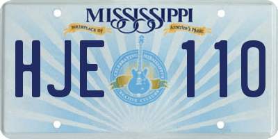 MS license plate HJE110