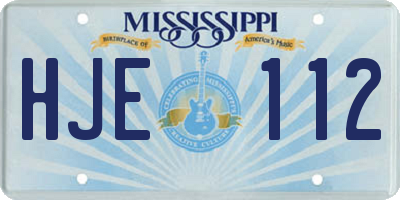MS license plate HJE112