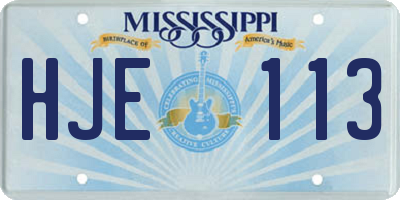 MS license plate HJE113