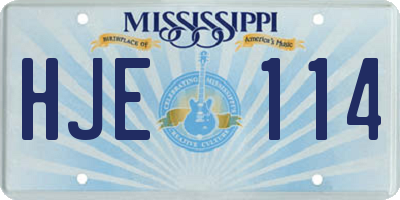 MS license plate HJE114