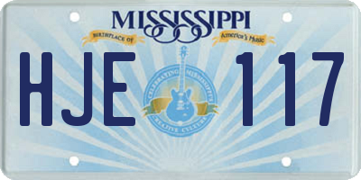 MS license plate HJE117
