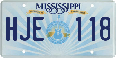 MS license plate HJE118