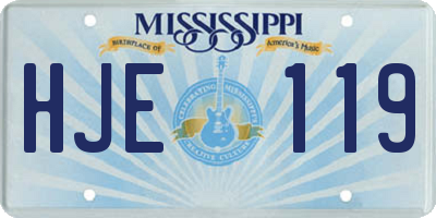 MS license plate HJE119