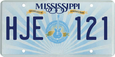 MS license plate HJE121