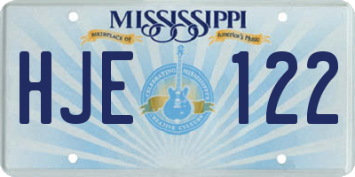 MS license plate HJE122