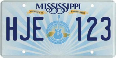 MS license plate HJE123