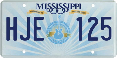 MS license plate HJE125