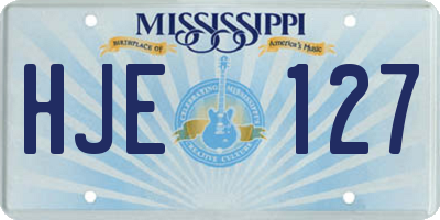MS license plate HJE127