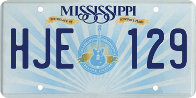 MS license plate HJE129
