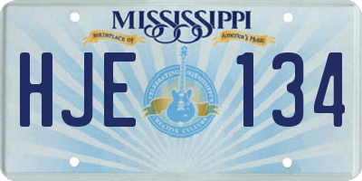 MS license plate HJE134