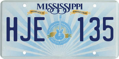 MS license plate HJE135