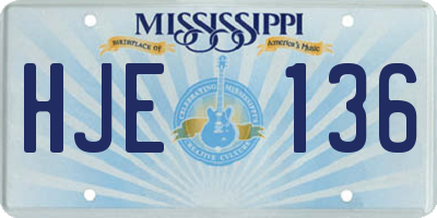MS license plate HJE136