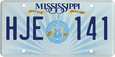 MS license plate HJE141