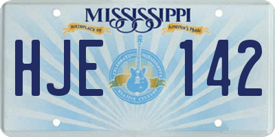 MS license plate HJE142