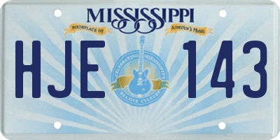 MS license plate HJE143