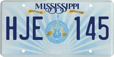 MS license plate HJE145