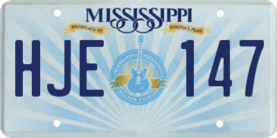 MS license plate HJE147