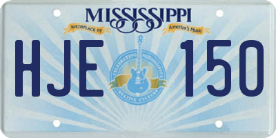 MS license plate HJE150