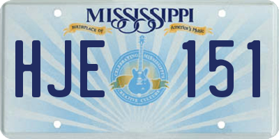 MS license plate HJE151