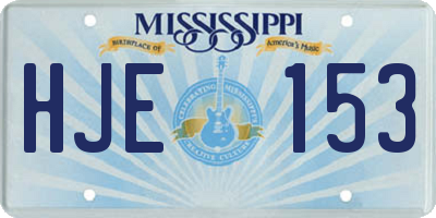 MS license plate HJE153