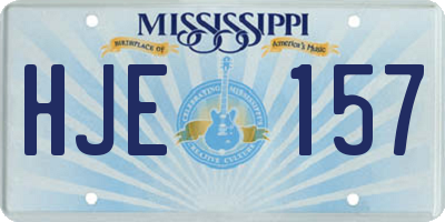 MS license plate HJE157