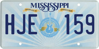 MS license plate HJE159