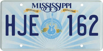 MS license plate HJE162