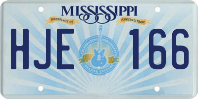 MS license plate HJE166