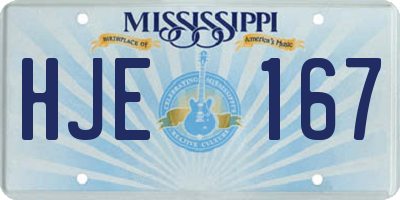 MS license plate HJE167