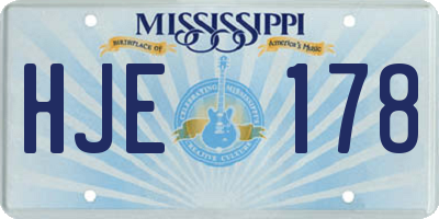 MS license plate HJE178