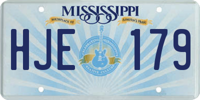 MS license plate HJE179