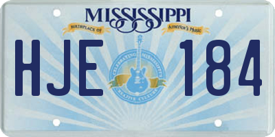 MS license plate HJE184