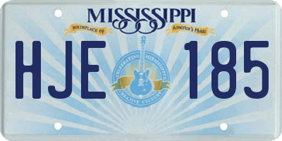 MS license plate HJE185