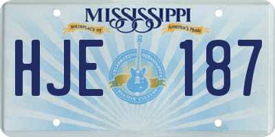 MS license plate HJE187