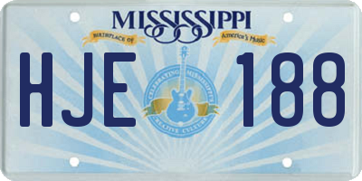 MS license plate HJE188